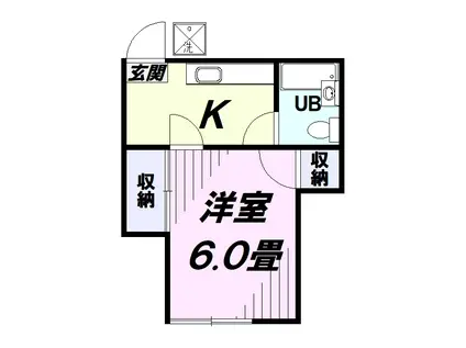 メゾン愛花夢(1K/1階)の間取り写真