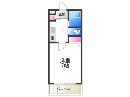 グランエクセル北花田(1K/1階)の間取り写真
