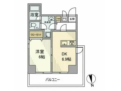 ライオンズマンション西荻窪第2(1DK/4階)の間取り写真
