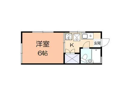 高橋荘(1K/1階)の間取り写真