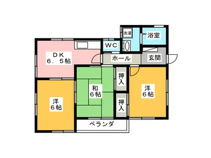 大谷口イブキハイツ(3DK/2階)の間取り写真