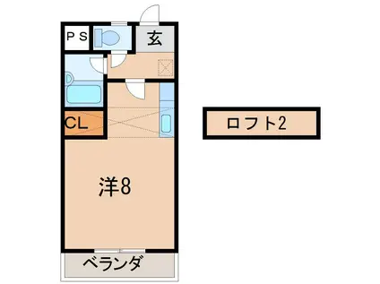 ベルトピア福島6(ワンルーム/1階)の間取り写真