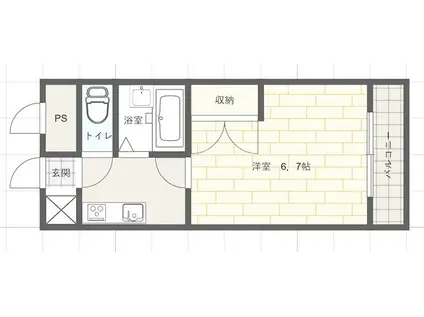 ジュネス城北新町III(1K/3階)の間取り写真