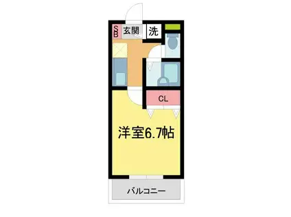 COLLECTION甲東園(1K/1階)の間取り写真