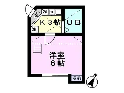 アネックス新松戸7期(1K/1階)の間取り写真