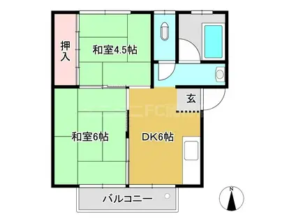 マルニマンション(2DK/1階)の間取り写真