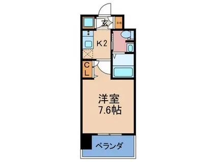 レジュールアッシュ南堀江(1K/6階)の間取り写真