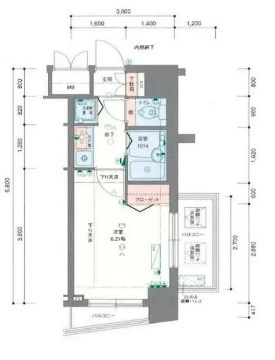 プレール武蔵小山弐番館 7階階 間取り