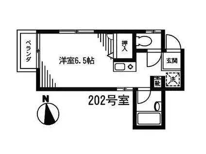エステート王子神谷(ワンルーム/2階)の間取り写真