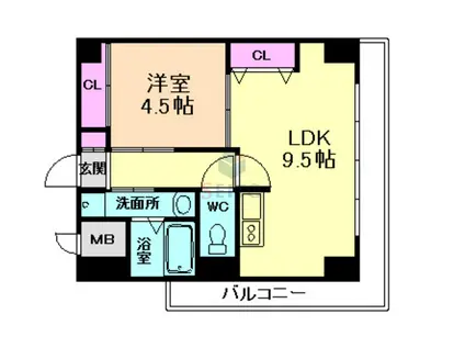 サムティ新大阪ウエスト(1LDK/12階)の間取り写真