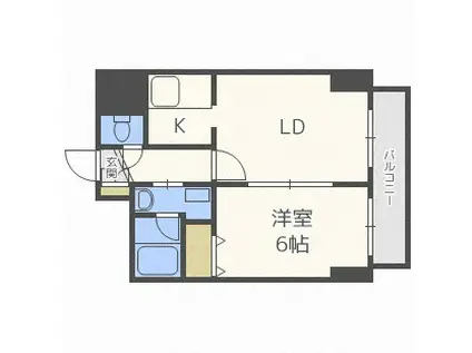 ドーリス札幌(1DK/3階)の間取り写真