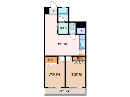 第一栄ビル(2DK/2階)の間取り写真