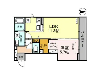 D-ROOM新倉1丁目(1LDK/2階)の間取り写真