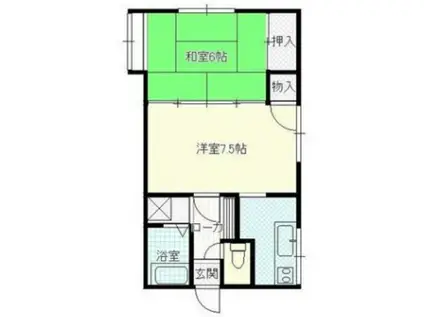 メゾンK1(2K/1階)の間取り写真