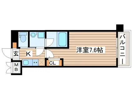 アトラスカーロ仙台駅東(1K/6階)の間取り写真