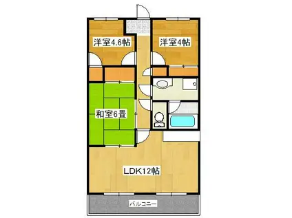 メゾン東本町(3LDK/3階)の間取り写真