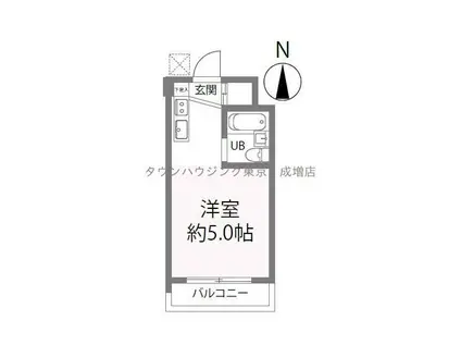 山口第二メタルメゾン(ワンルーム/3階)の間取り写真