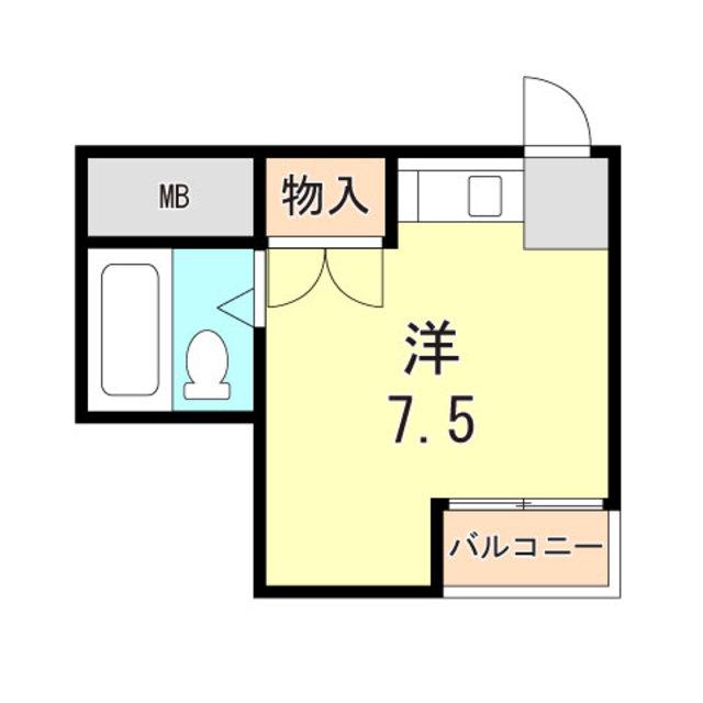ヒラパレス(ワンルーム/3階)の間取り写真