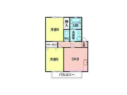 エクセル(2DK/1階)の間取り写真