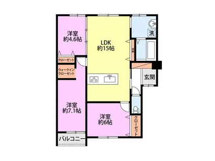 小針ガーデンプレイス(3LDK/2階)の間取り写真