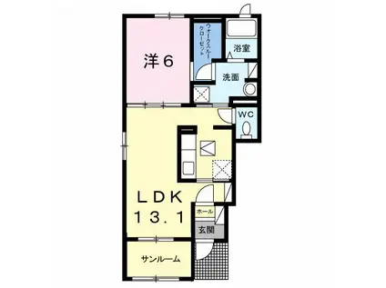 インプレス(1LDK/1階)の間取り写真