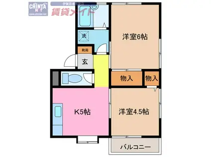 コーポN(2K/2階)の間取り写真