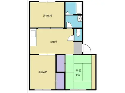 メゾン桔梗(3DK/1階)の間取り写真