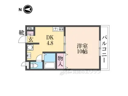 プレール(1DK/3階)の間取り写真