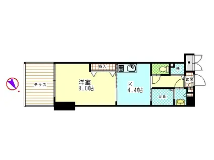 レジデンス馬事公苑(1K/1階)の間取り写真