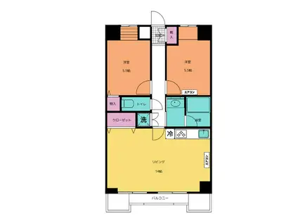 リンデンハイム赤塚(2LDK/3階)の間取り写真