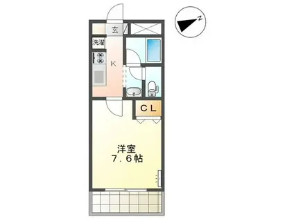 AMANTEII(1K/2階)の間取り写真