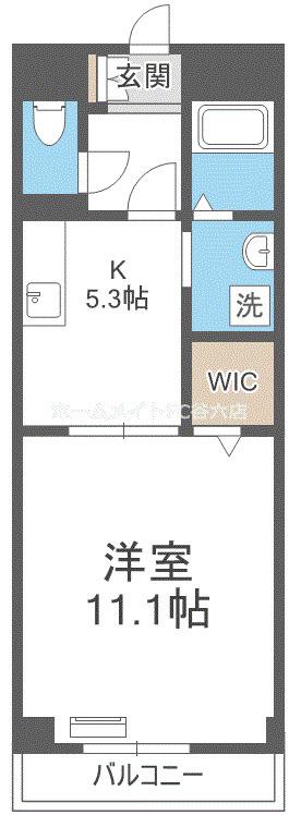LAGRACIEUSE玉川(1DK/3階)の間取り写真