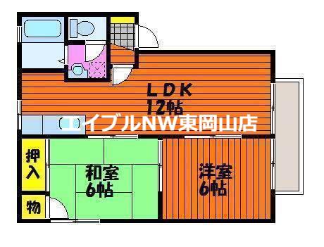 エヴァグリーンハイツA(2LDK/1階)の間取り写真