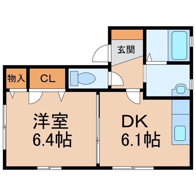 フォーレスノベル(1DK/1階)の間取り写真
