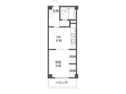 アケボノマンション(1DK/2階)の間取り写真