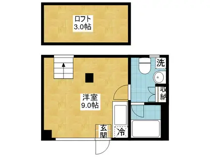 千種ハウス(ワンルーム/2階)の間取り写真