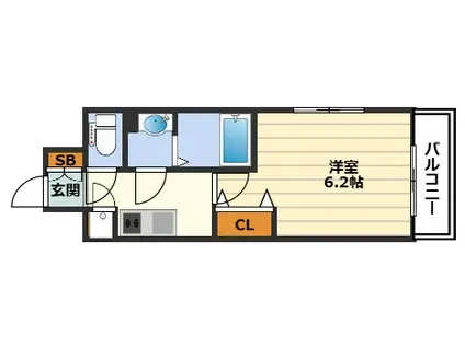 エスリード南森町(1K/4階)の間取り写真