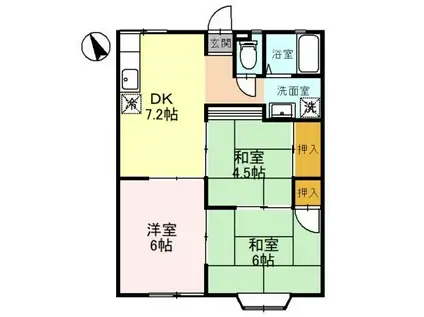 シンフォニー II(3DK/1階)の間取り写真