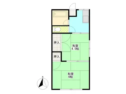 佐富荘(2K/2階)の間取り写真