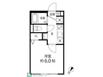 TS CUORE 横浜南太田(1K/2階)の間取り写真