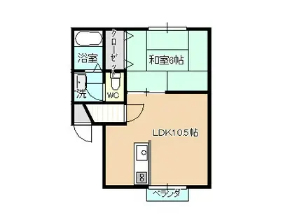 SKハイツ(1LDK/2階)の間取り写真