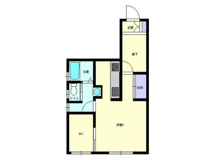 KASUMI(ワンルーム/2階)の間取り写真