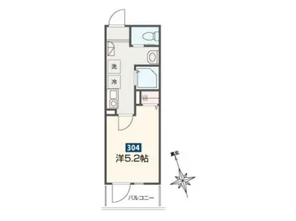 高座渋谷ヒルズ(1K/3階)の間取り写真