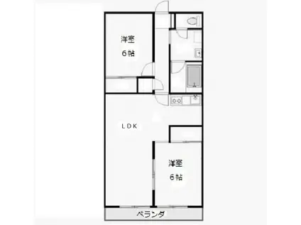 サンハイム和田(2LDK/2階)の間取り写真
