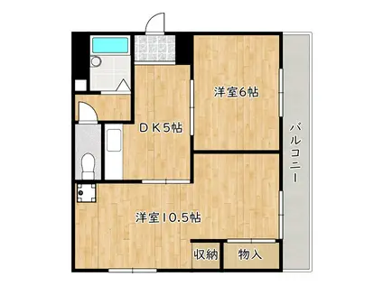 藤原マンション(2DK/3階)の間取り写真