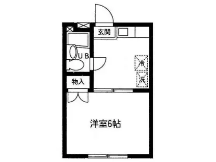 ベルシオングリーンヒル(1K/1階)の間取り写真