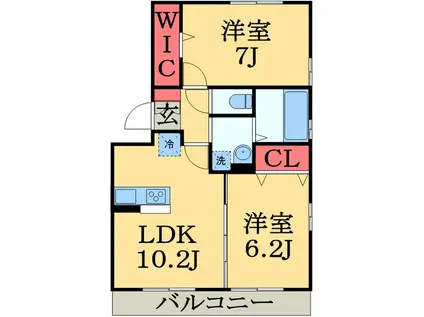 ラファエル(2LDK/3階)の間取り写真