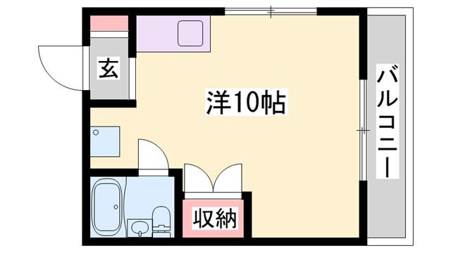 ハイツソレイユ(ワンルーム/2階)の間取り写真