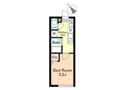 MAISON DE RIO(1K/2階)の間取り写真