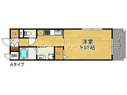 地下鉄四つ橋線 北加賀屋駅 徒歩8分 3階建 築14年(1K/2階)の間取り写真